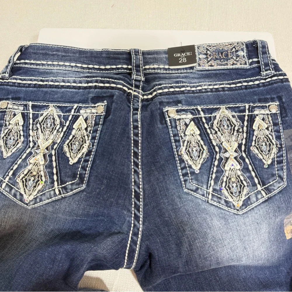 Grace Dark Blue Skinny Jeans - Picture 6 of 10